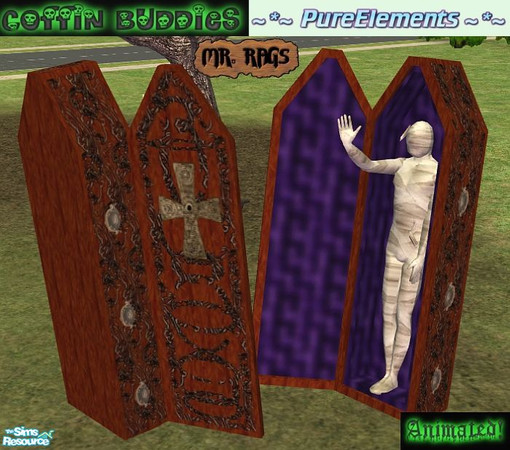 Sims 2 — Coffin Buddies - Mr.Rags by SaeraMaples — Here is a coffin trapped ghoul, named Mr.Rags, to spice up you haunted