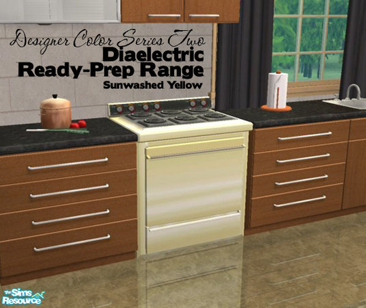 Sims 2 — Diaelectric Stove Designer Recolors Series Two - Sunwashed Yellow by froilan — Desiger Recolors Series Two