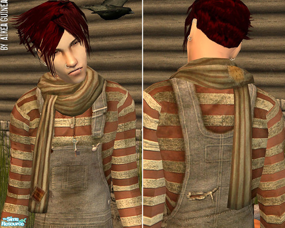 Sims 2 — Scarecrow Costume for Adult Males - Scarf Accessory by aikea_guinea — Base game compatible. Stays on in all