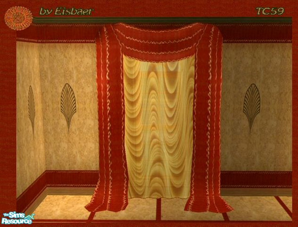 Sims 2 — Noble Prince Nursary TC59 - Curtain by Eisbaerbonzo — Floating silk stores with heavy velvet drapes. Mesh from