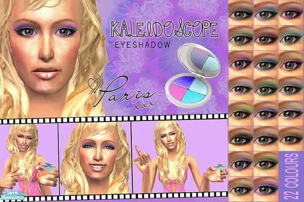 Sims 2 — Kaleidoscope Eyeshadow by 06bek — Paris Hilton\'s Kaleidoscope Eyeshadow collection has a look for every