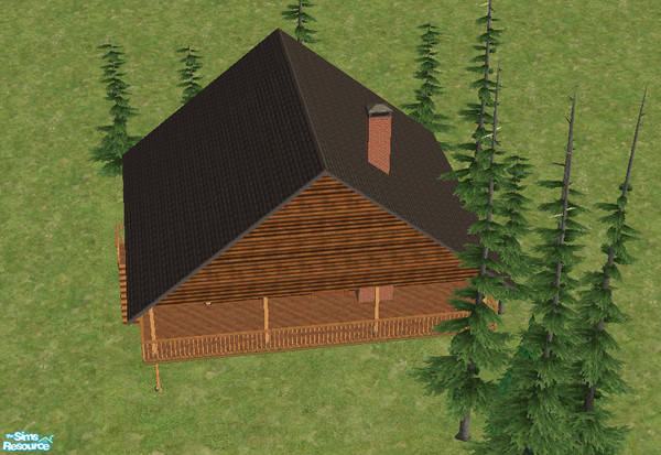 Sims 2 — CH Street 5 by chokladkola — For the sim who spends time in the forrest. A log cabin on the larger side. Three