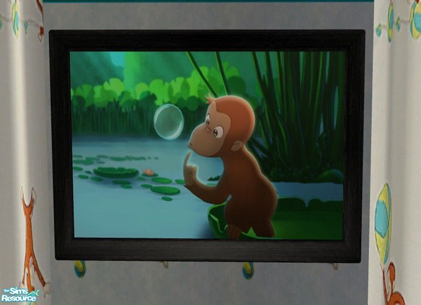 Sims 2 — Curious George Nursery - Painting by Riverwillows — Cute and fun nursery for your little one. Featuring Curious