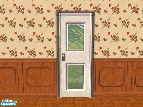 Sims 2 — Double Glazed Door - white by hatshepsut — Recolour of the OakTowne Simple Interior Door to include glass