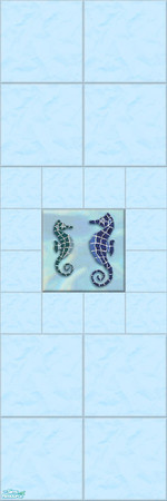 Sims 2 — Mosaic Sealife Wall Tile Collection - Seahorses by shadow66 — This is one from a set of 15 tiled walls, with a