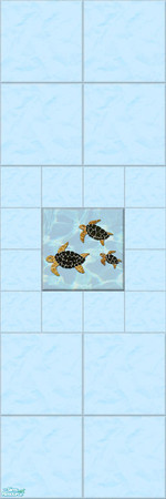Sims 2 — Mosaic Sealife Wall Tile Collection - Turtles by shadow66 — This is one from a set of 15 tiled walls, with a