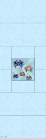 Sims 2 — Mosaic Sealife Wall Tile Collection - Crabs by shadow66 — This is one from a set of 15 tiled walls, with a