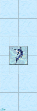 Sims 2 — Mosaic Sealife Wall Tile Collection - Marlin by shadow66 — This is one from a set of 15 tiled walls, with a
