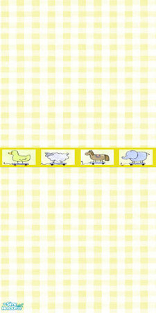 Sims 2 — Pull Toy Parade - Yellow Paper by maddox97 — Pull Toy Animals with Gingham check background. Sheep, Duck,