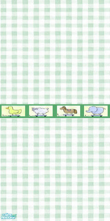 Sims 2 — Pull Toy Parade - Green Paper by maddox97 — Pull Toy Animals with Gingham check background. Sheep, Duck,