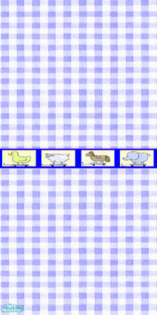 Sims 2 — Pull Toy Parade - Blue Paper by maddox97 — Pull Toy Animals with Gingham check background. Sheep, Duck,