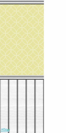 Sims 2 — Circle set  2 - Yellow by jokerette — Circle patterned wallpaper with white paneling to brighten your sims home!