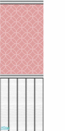 Sims 2 — Circle set  2 - Red by jokerette — Circle patterned wallpaper with white paneling to brighten your sims home!