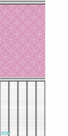Sims 2 — Circle set  2 - Pink by jokerette — Circle patterned wallpaper with white paneling to brighten your sims home!