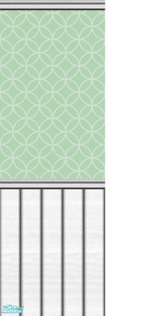 Sims 2 — Circle set  2 - Pale green by jokerette — Circle patterned wallpaper with white paneling to brighten your sims