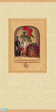 Sims 2 — Roses & Wine on Creamy Burlap by darci321 — Catalog placement: wallpaper Yes, its another burlap wall !