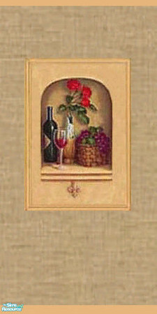 Sims 2 — Roses and Wine by darci321 — Catalog placement: wallpaper Can't grab this glass of wine. Another Burlap