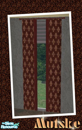 Sims 2 — Curtain Long by Mutske — Recolors of the Base Game Items, "Carmen Curtain Set" recolors, and