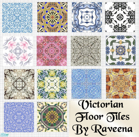 Sims 2 — Victorian Floor Tiles Set by Raveena — UPDATE! Set download has now been fixed. These floor tiles will look
