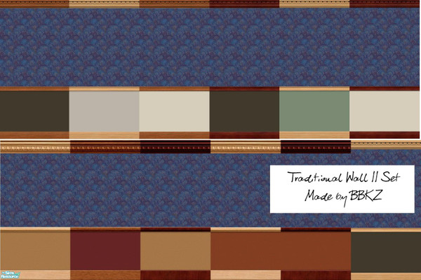 Sims 2 — Traditional Wall II Set by BBKZ — Enjoy and rate it :-)