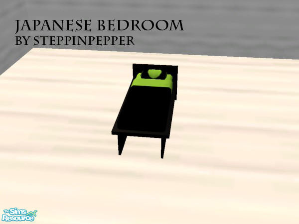 Sims 2 — Modern Japanese Bedroom - Single Bed by steppinpepper — Part of Modern Japanese Bedroom set