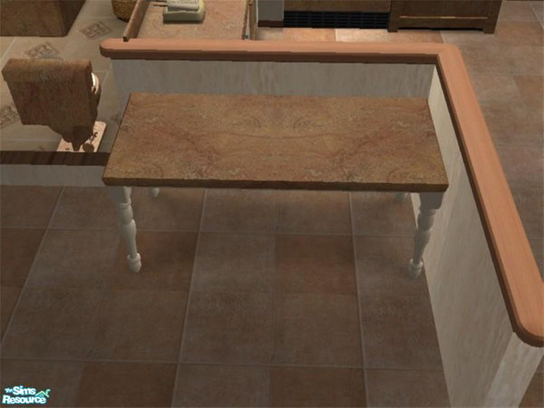 Sims 2 — Terracotta Marble Kitchen -Table by munchkin_brat — Pattern taken from my terracotta floor and applied to