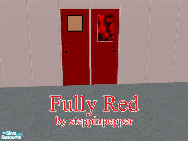 Sims 2 — Fully Red Dorm Room - Dorm Door by steppinpepper — Part of Fully Red Dorm set