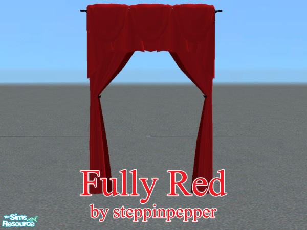 Sims 2 — Fully Red Dorm Room - Curtains by steppinpepper — Part of Fully Red Dorm set