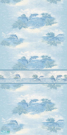 Sims 2 — TL - Pentago Blue Dolphins Wallpaper by TabbyLou — Wallpaper for recolor in Blue Dolphins of Bitzybus' Pentago