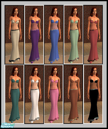 Sims 2 — Van Gogh Evening Gown by Lisasimpsonfan — Formal gowns with trim inspired by Van Gogh's painting. Perfect for