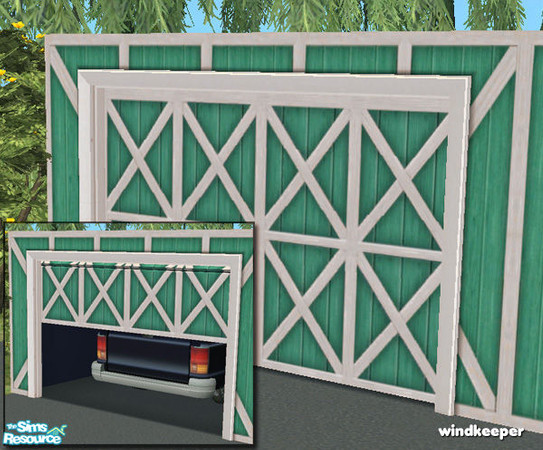Sims 2 — Flat garage door - barn green by Windkeeper — Recolor of "Flat garage door - mesh" from this set,