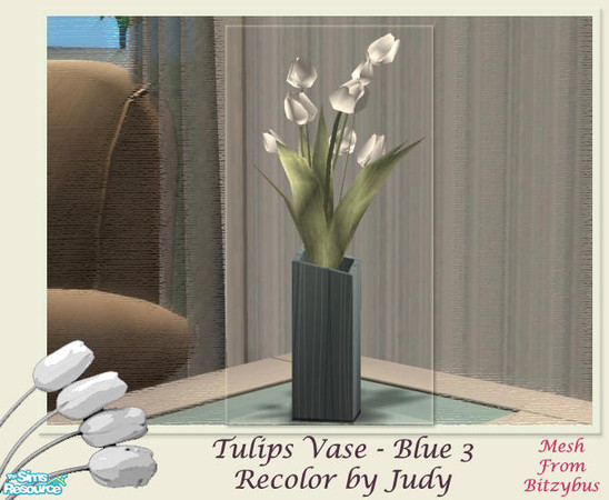 Sims 2 — Judy Vase - Blue 3 by judyhugsnoopy — More vases for your Sim House. Please download the mesh file from Bitzybus