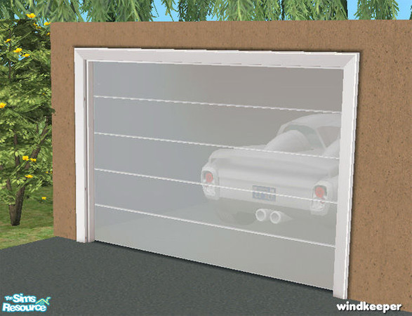 Sims 2 — Glass garage door - white by Windkeeper — Recolor of "Glass garage door - mesh" from this set,