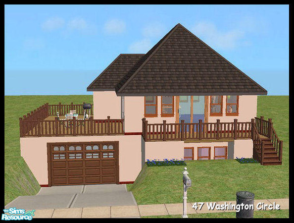Sims 2 — 47 Washington Circle by Lisasimpsonfan — On the first floor, it has a great room and a large deck. The basement