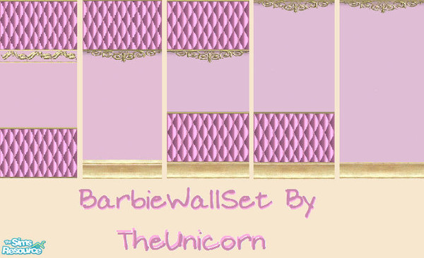Sims 2 — BarbieWallSet by The_Unicorn — -