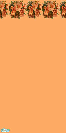 Sims 2 — Orange Blossoms - Wall by munchkin_brat — Orange blossoms top an orange wall.