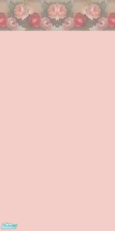 Sims 2 — Beautiful Roses Set 1 - Wall by munchkin_brat — A beautiful rose border tops a lovely pink wall.