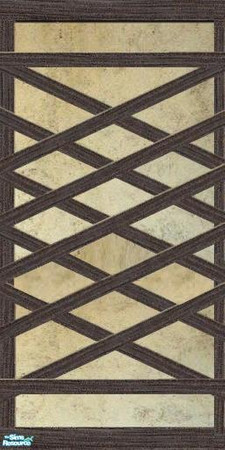 Sims 2 — Tudor Wall Building Set Wall 9 by galilea — Mellow, aged wall with timbering that looks well on 'Tudor-Styled'