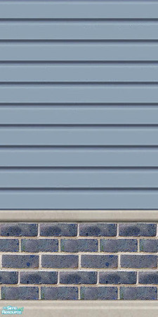 Sims 2 — Retro Exteriors - Blue Brick!  by Shannanigan — 1/4 wall of beautiful Blue Brick