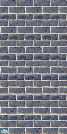 Sims 2 — Retro Exteriors - Blue Brick!  by Shannanigan — Full wall of beautiful Blue Brick