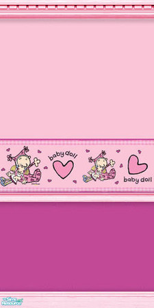 Sims 2 — Baby Doll 4 by Cailca — A pink wall, perfect for a nursery. 