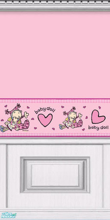 Sims 2 — Baby Doll 3 by Cailca — A pink wall, perfect for a nursery. 