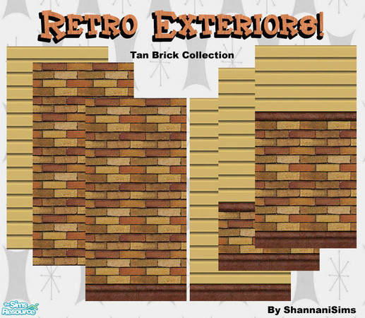 Sims 2 — Retro Exteriors - Tan Brick! by Shannanigan — Ok... not sure I can pull this one off as Retro but its seems a