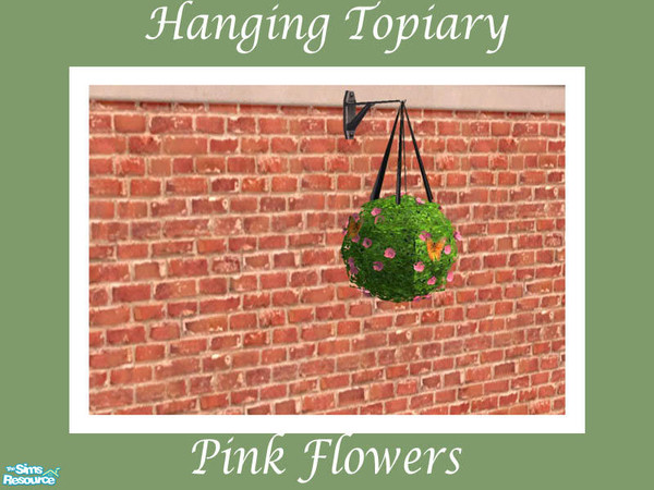 Sims 2 — Hanging Topiary - Pink Flowers by Shakeshaft — Part of a new mesh set of Hanging Topiary with it's own