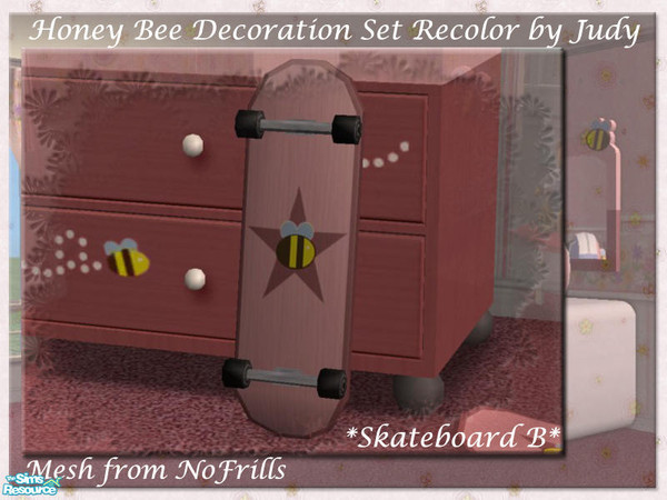 Sims 2 — Judy Honey Bee Skateboard B - Pink by judyhugsnoopy — Hi, Recolor of "NoFrills Honey Bee Skateboard B"