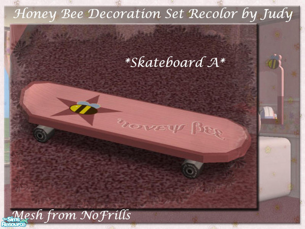 Sims 2 — Judy Honey Bee Skateboard A - Pink by judyhugsnoopy — Hi, Recolor of "NoFrills Honey Bee Skateboard A"