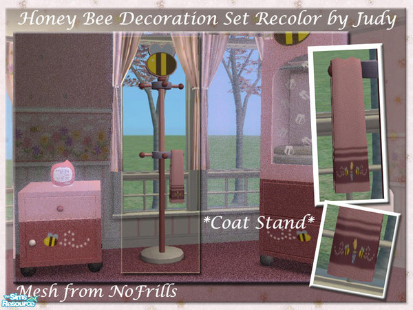 Sims 2 — Judy Honey Bee CoatStand - Pink by judyhugsnoopy — Hi, Recolor of "NoFrills Honey Bee Coat Stand"