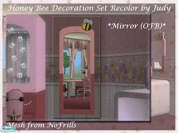 Sims 2 — Judy Honey Bee Mirror (OFB) - Pink by judyhugsnoopy — Hi, Recolor of "NoFrills Honey Bee Mirror