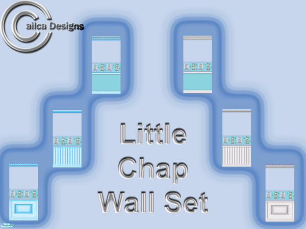 Sims 2 — Little Chap Wall Set by Cailca — A set of blue walls, perfect for a nursery. 