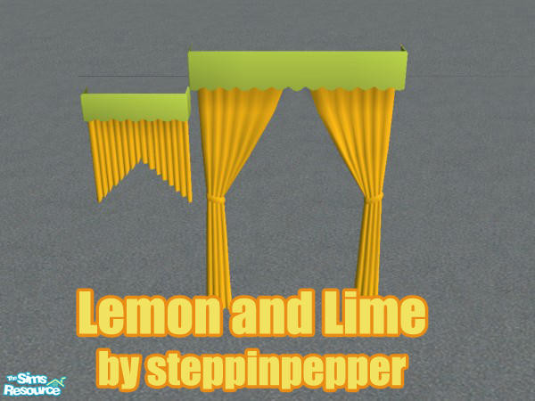 Sims 2 — Lemon and Lime Kitchen - Curtains by steppinpepper — Part of Lemon and Lime Kitchen Set. **NOTE** One package